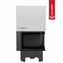Топка Kratki PRO VNP/610/430 угловое стекло справа, гильотина (Чёрная футеровка)