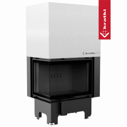 Топка Kratki PRO VNL/700/480 угловое стекло слева, гильотина (Чёрная футеровка)
