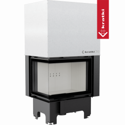 Топка Kratki PRO VNL/700/480 угловое стекло слева, гильотина (Белая футеровка)