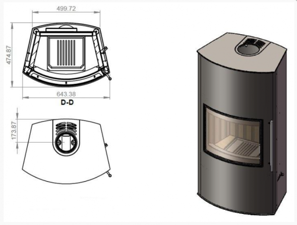 Печь EMBER Гордана 480 L black