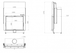 Каминная топка плоская 100 x 80 C Echa Tech
