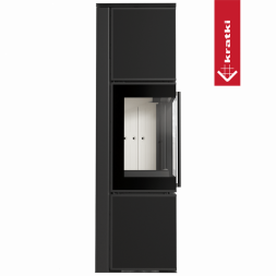 Печь Kratki PRO TORA/M 8 кВт Nero Assoluto (Белая футеровка, с доводчиком)