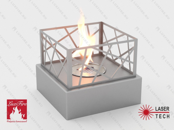 Настольный биокамин Lux Fire &amp;quot;Пикник&amp;quot; S (серебро)