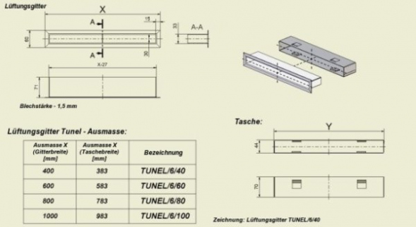 Решетка Kratki туннель белая 6х40
