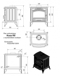 Чугунная печь Kratki Koza/K6